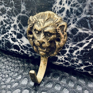 vintage brass lion wall hook