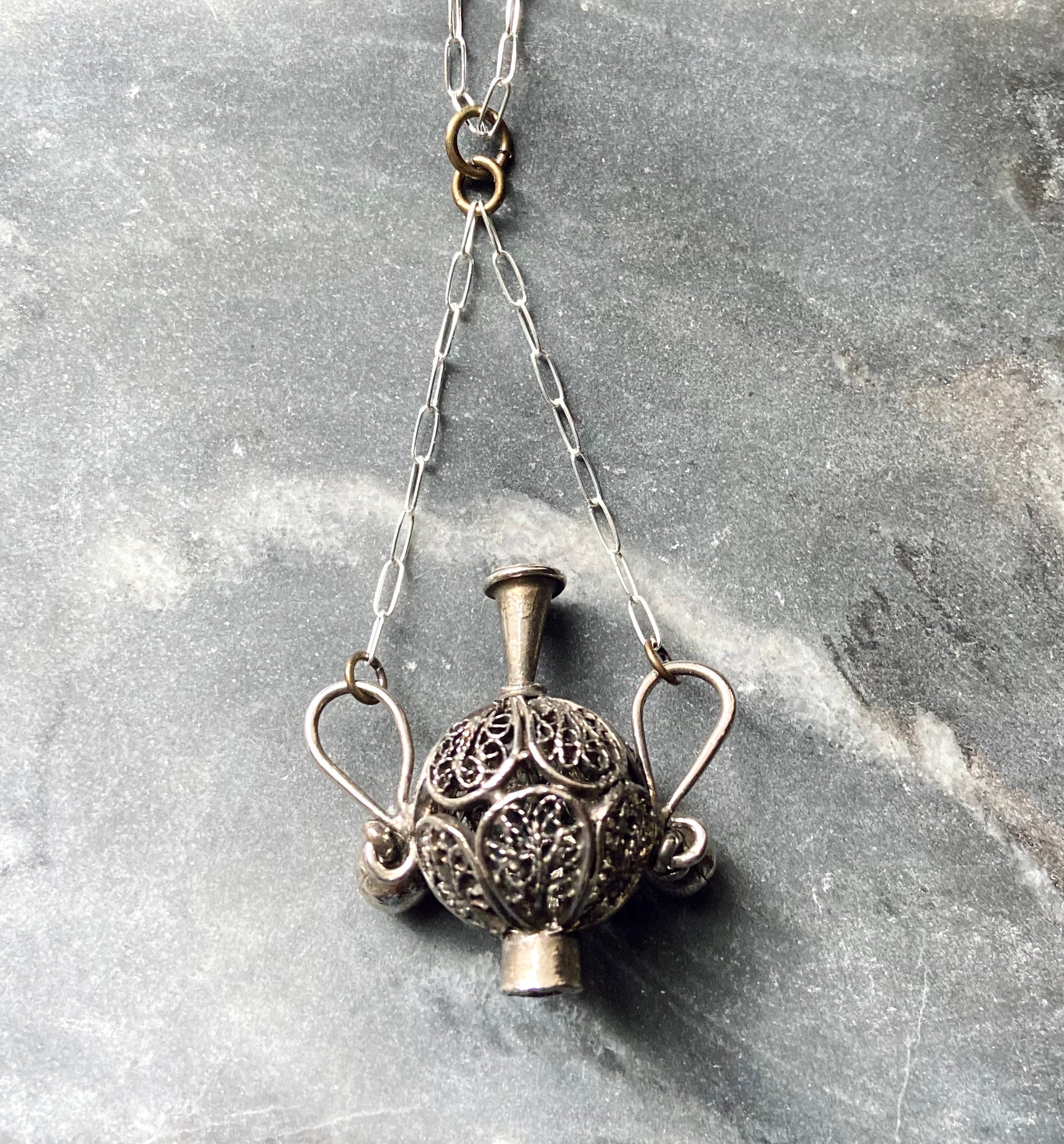 Vintage vessel charm necklace