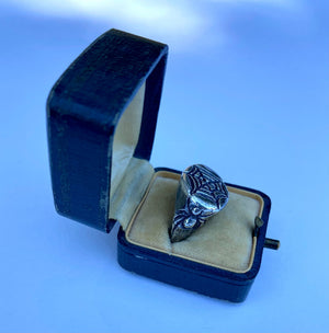 serpentine wax cast brass jewelry spiderweb spider ring