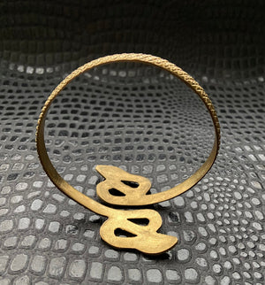 Vintage Mid Century 1960's Brass Snake Arm Band Bracelet