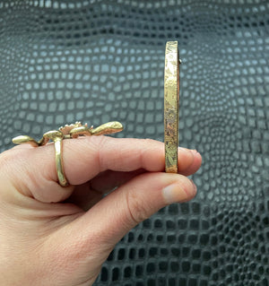 Antique Art Deco Gold Filled Hinged Floral Bangle Bracelet