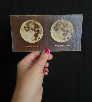 antique full moon stereoscope celestial witchy art print decor