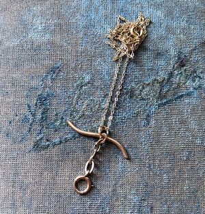 Antique Victorian Toggle Spring Clasp Pocket Watch Chain Charm Holder Necklace