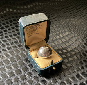 Vintage 1970's Sterling Silver Domed Etched Ring   