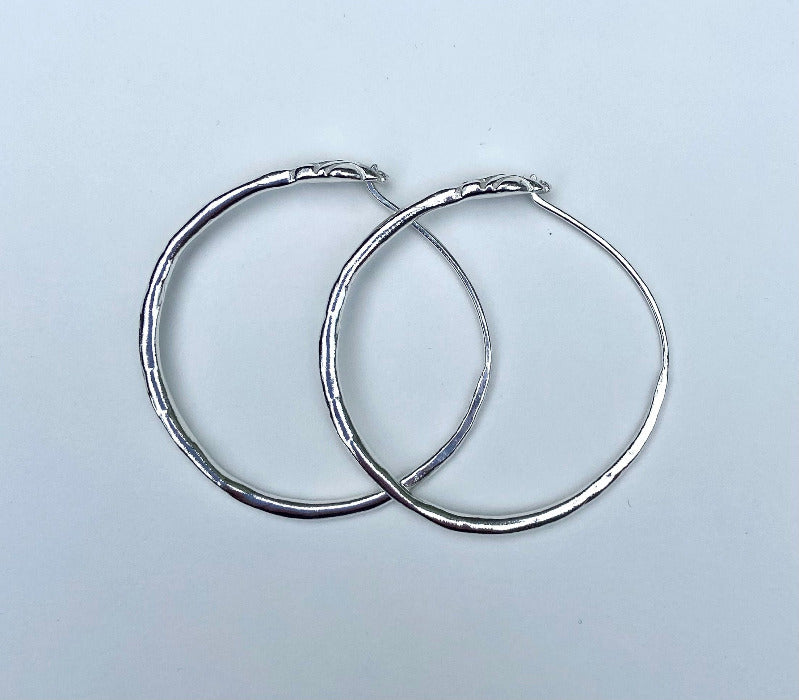 Serpentine Handmade Hand Carved Lost Wax Cast Ouroboros Snake Hoop Earrings Talisman Jewelry