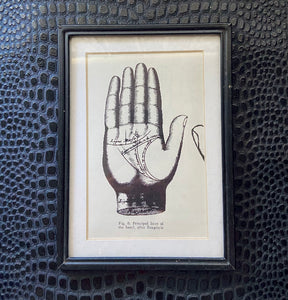 vintage palmistry print picture frame