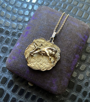 Vintage Gold Vermeil Taurus Bull Charm Necklace Zodiac Signs Astrology Jewelry