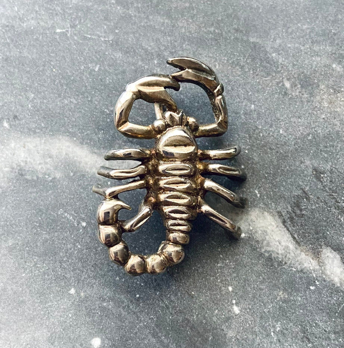 Vintage Silver Plated Scorpion Scorpio Brooch Pin Zodiac Signs Astrology Jewelry