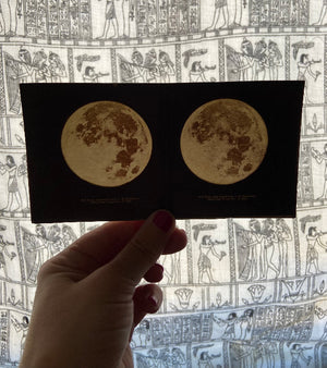 antique full moon stereoscope celestial witchy art print decor