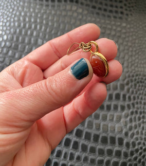 vintage carnelian scarab earrings