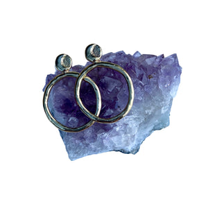 Serpentine cast moon door knocker earrings