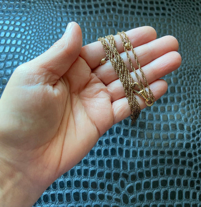 vintage double strand chain layering necklace