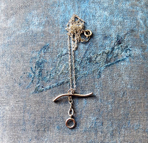 Antique Victorian Toggle Spring Clasp Pocket Watch Chain Charm Holder Necklace