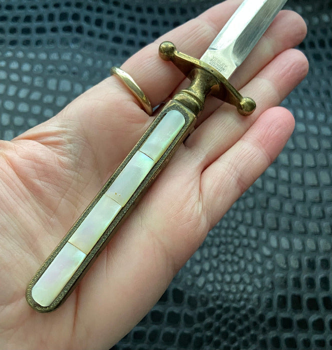 Antique Art Deco Mother of Pearl Vesley Dagger Sword Knife Letter Opener