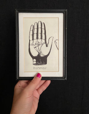 vintage palmistry print picture frame