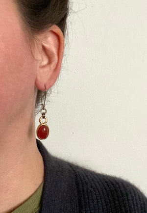 vintage carnelian scarab earrings