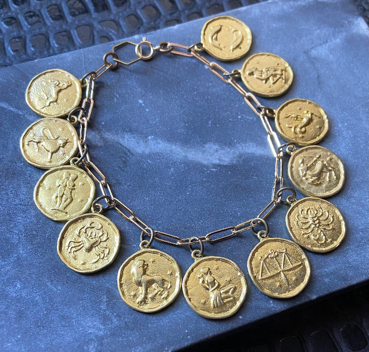 zodiac charm bracelet astrology jewelry