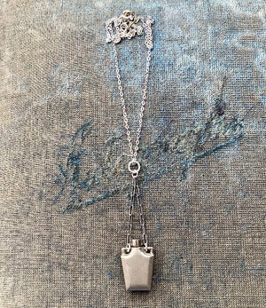 Vintage perfume vessel charm necklace