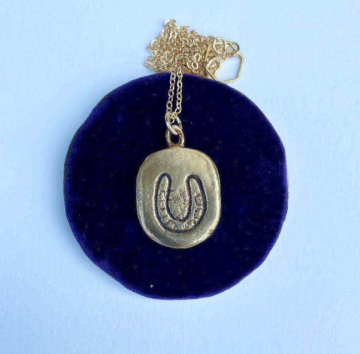 serpentine handmade hand carved lost wax cast brass good luck charm necklace talisman jewelry