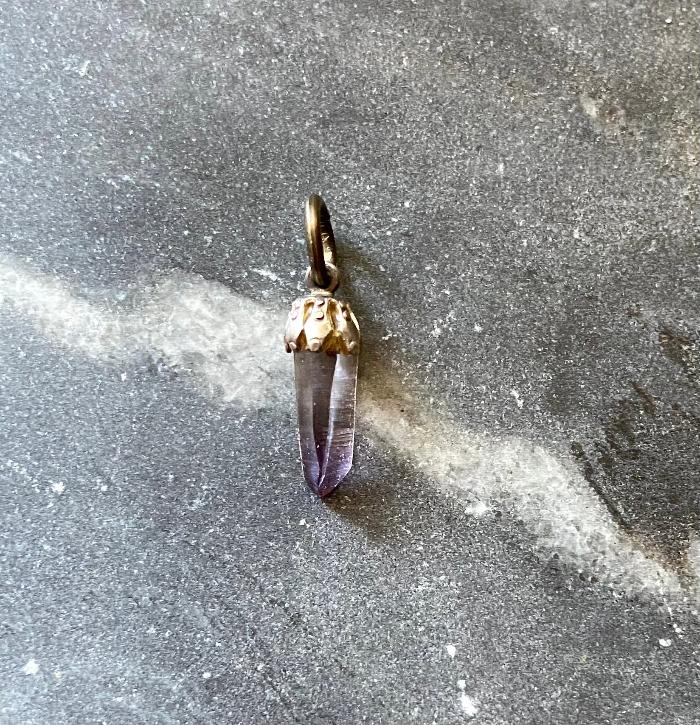 vintage amethyst crystal charm