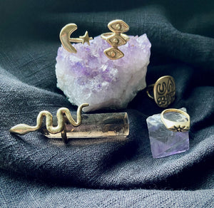 serpentine handmade wax cast witchy statement rings