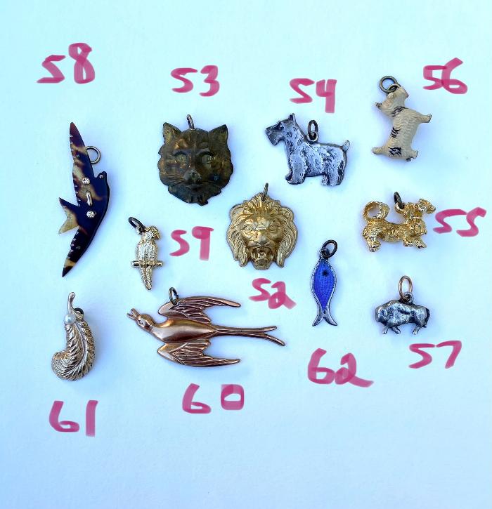 vintage animal charms