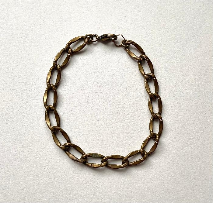 antique brass chain bracelet