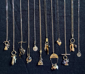 vintage antique charm holder necklaces