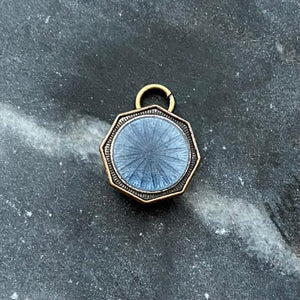 antique art deco blue enamel charm