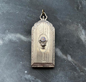 antique art deco elks lodge locket charm