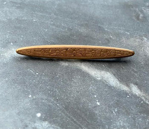 antique art deco gold filled floral bar pin