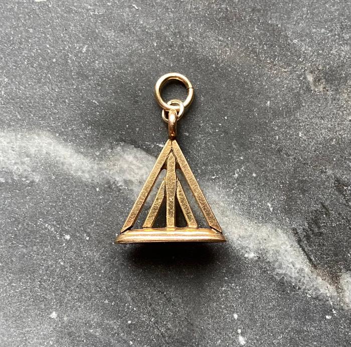 antique art deco gold filled fob charm