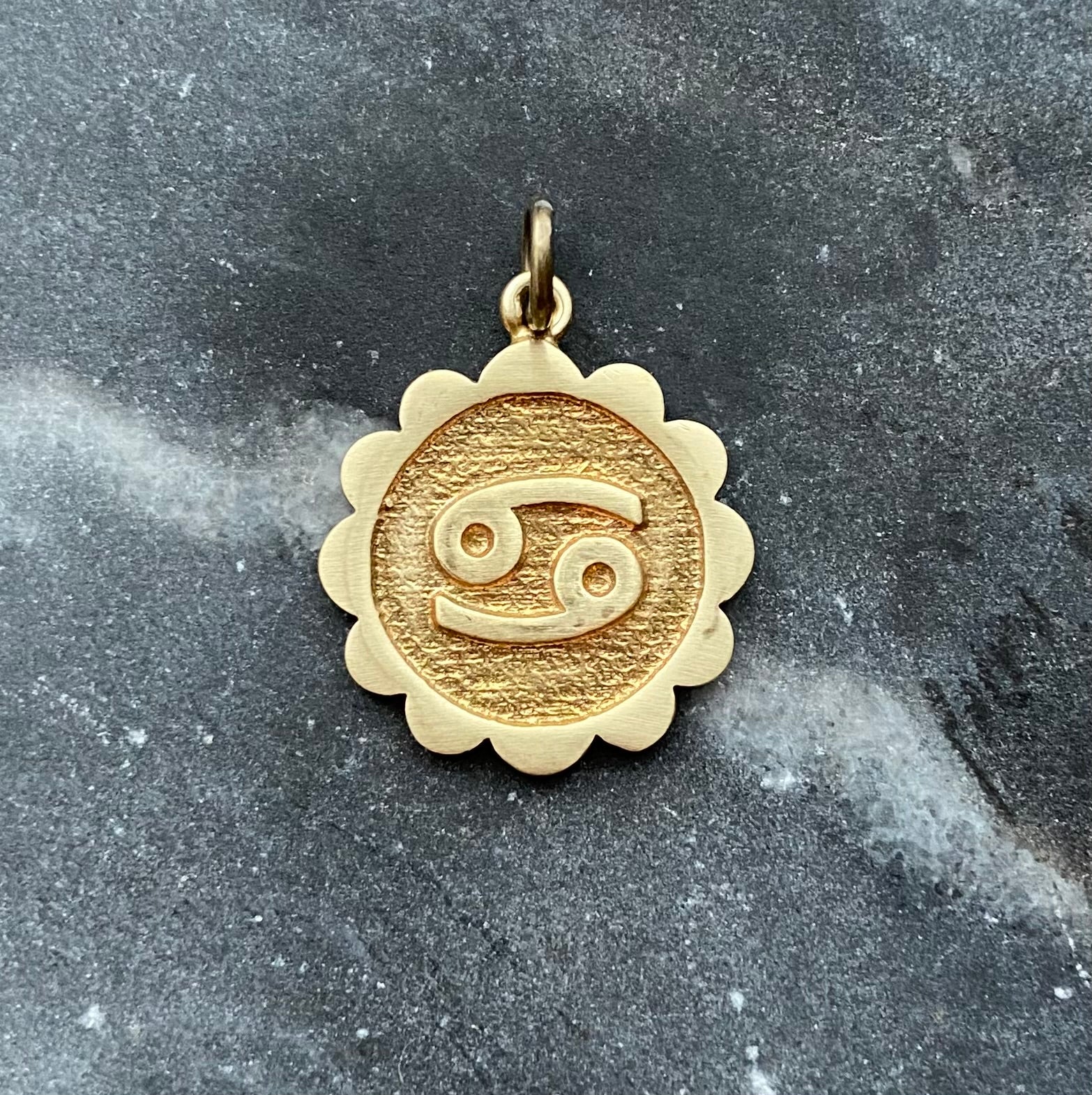 brass cancer zodiac sign charm