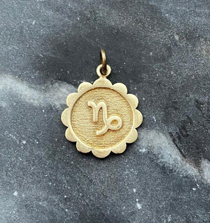 brass capricorn zodiac sign charm