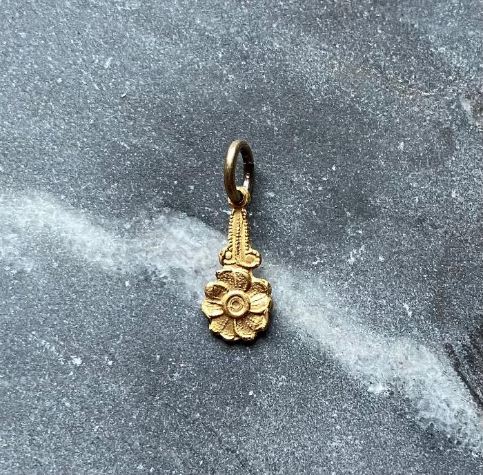 brass forget me not flower charm