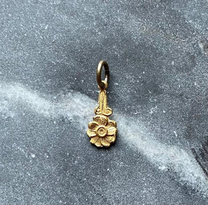 brass forget me not flower charm