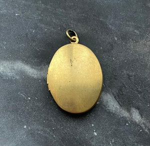 vintage brass oval locket charm