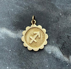 brass sagitarius zodiac sign charm