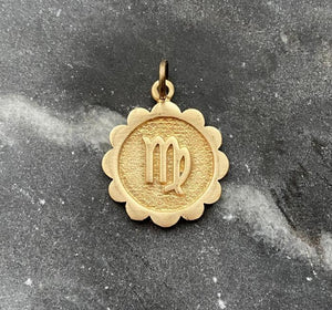 brass virgo zodiac sign charm