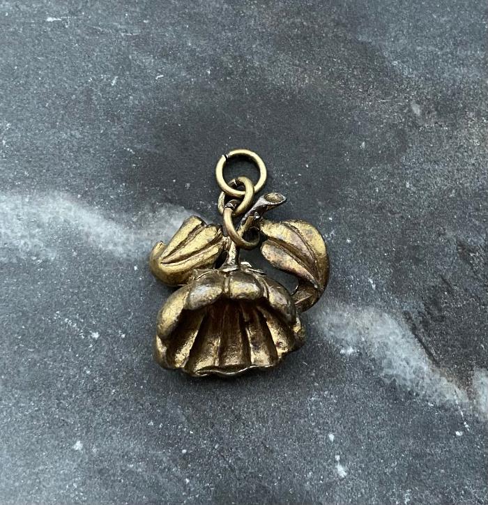 chunky brass flower charm