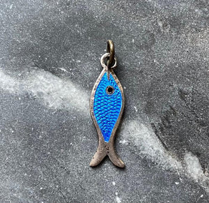 vintage enamel fish charm