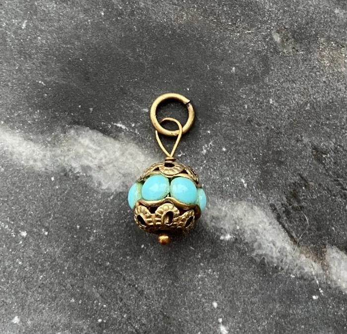 vintage faux turquoise charm