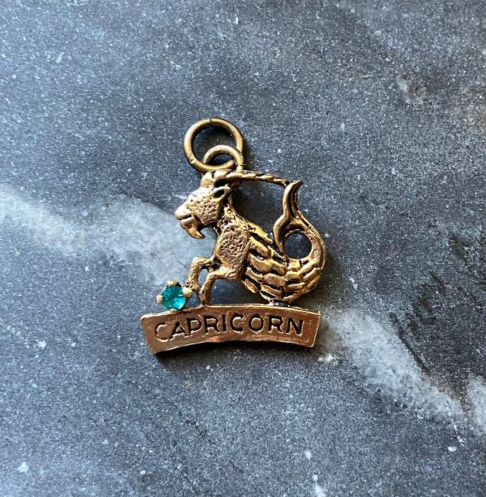 vintage capricorn charm