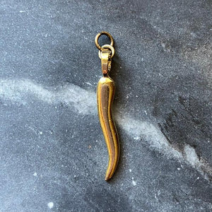 gold plated Italian horn cornicello charm