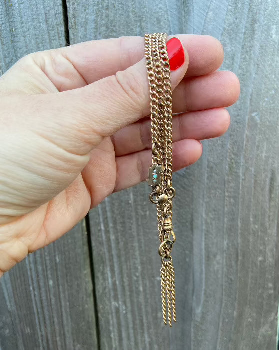antique victorian slide chain bracelet