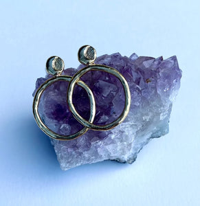 serpentine handmade wax cast  celestial moon door knocker earrings