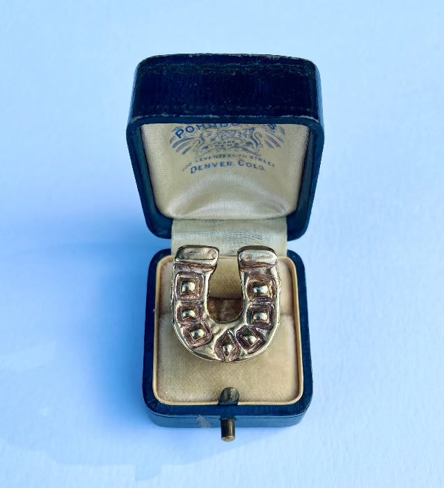 serpentine handmade wax cast horseshoe ring good luck talisman jewelry