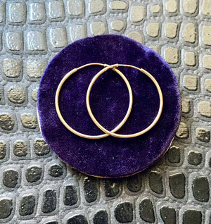 vintage 10k gold round hoop earrings