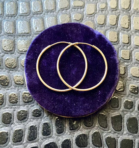 vintage 10k gold round hoop earrings