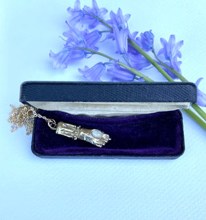 serpentine handmade wax cast figa hand charm necklace talisman jewelry